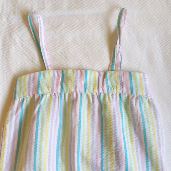 joe fresh pastel rainbow stripes seersucker jumpsuit 18-24 months baby girl - Picture 2 of 9
